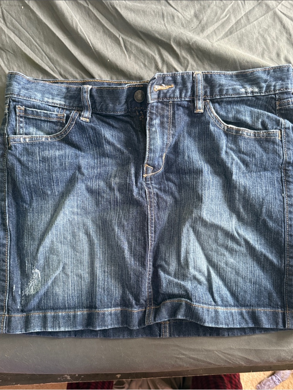 Old Navy Blue Denim Skort with Five-Pocket Detail